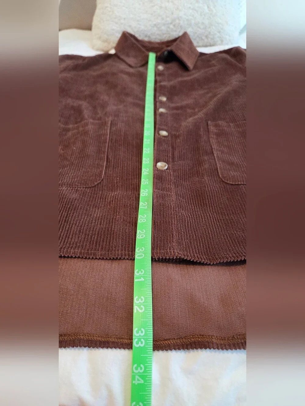 Corduroy Shacket in Warm Chestnut - Picture 5 of 10